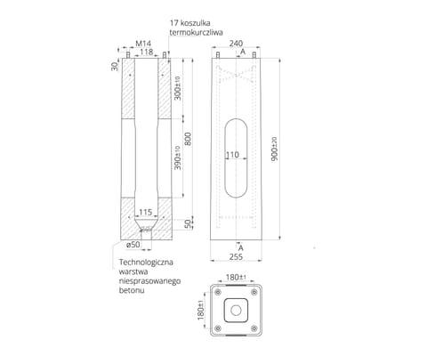⁨FUNDAMENT BETONOWY PREFABRYKOWANY B-50 IZOLOWANY⁩ w sklepie Wasserman.eu