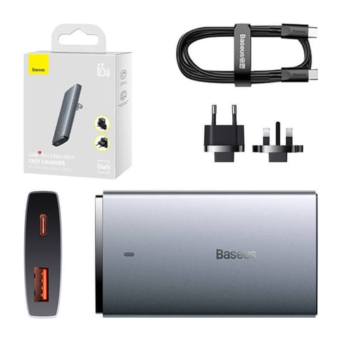 ⁨Ładowarka sieciowa Baseus GaN5, 65W, 1xport USB-C, 1XUSB-A⁩ w sklepie Wasserman.eu