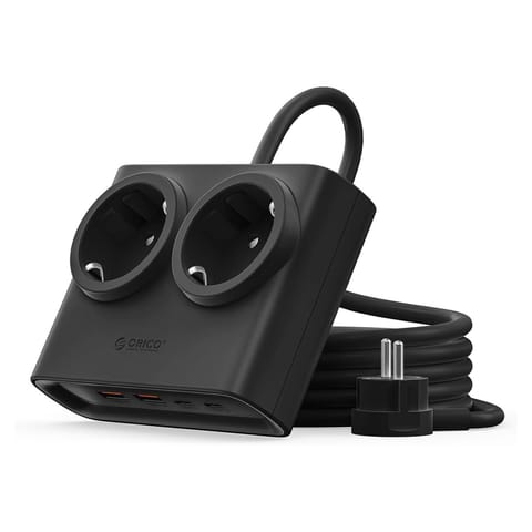 ⁨Listwa zasilająca 6w1 AC USB-A USB-C 25W - czarna⁩ w sklepie Wasserman.eu