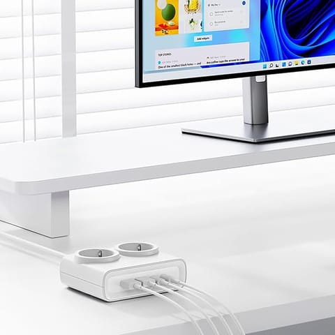 ⁨Listwa zasilająca 6w1 AC USB-A USB-C 25W - biała⁩ w sklepie Wasserman.eu