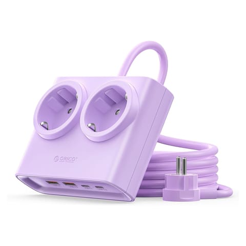 ⁨Listwa zasilająca 6w1 AC USB-A USB-C 25W - fioletowa⁩ w sklepie Wasserman.eu