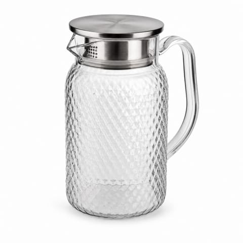 ⁨Dzbanek na wodę, napoję z uchwytem i pokrywką  z sitkiem 1000 ml 1szt DZ10⁩ w sklepie Wasserman.eu
