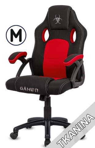 ⁨.Fotel obrotowy do biurka CARRERA M ALCANTARA BLACK + RED⁩ w sklepie Wasserman.eu