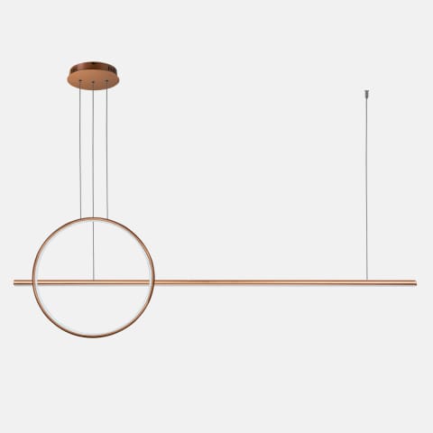 ⁨Lampa wisząca Linea No.2 40cm 4k miedziana ściemnialna (Barwa światła barwa dzienna, Kolor miedziany, Możliwość ściemniania tak)⁩ w sklepie Wasserman.eu