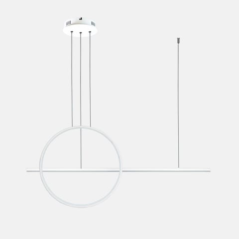 ⁨Lampa wisząca Linea No.2 100 40cm biała 3k (Barwa światła delikatnie ciepła, Kolor Biały, Możliwość ściemniania nie)⁩ w sklepie Wasserman.eu