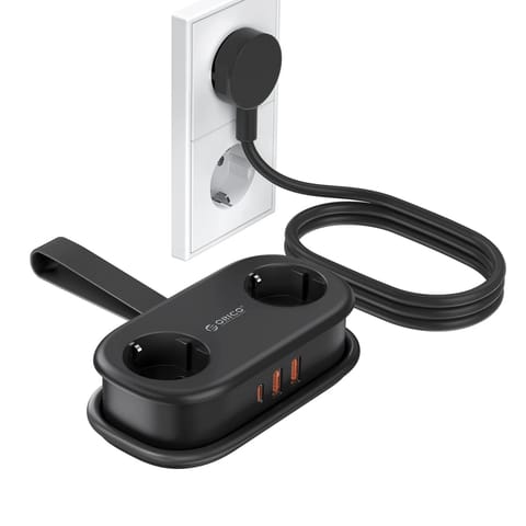 ⁨Listwa zasilająca 5w1 AC USB-A USB-C GaN 20W - czarna⁩ w sklepie Wasserman.eu