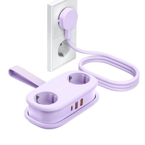 ⁨Listwa zasilająca 5w1 AC USB-A USB-C GaN 20W - fioletowa⁩ w sklepie Wasserman.eu