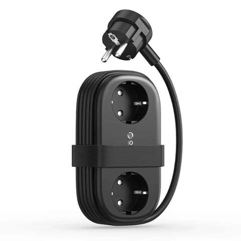 ⁨Listwa zasilająca 6w1 AC USB-A USB-C GaN 65W - czarna⁩ w sklepie Wasserman.eu