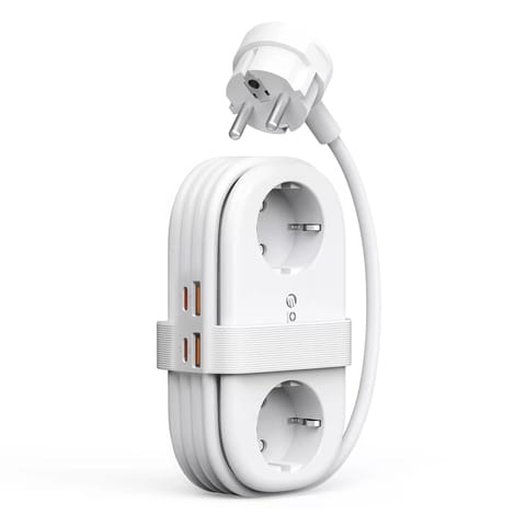 ⁨Listwa zasilająca 6w1 AC USB-A USB-C GaN 65W - biała⁩ w sklepie Wasserman.eu