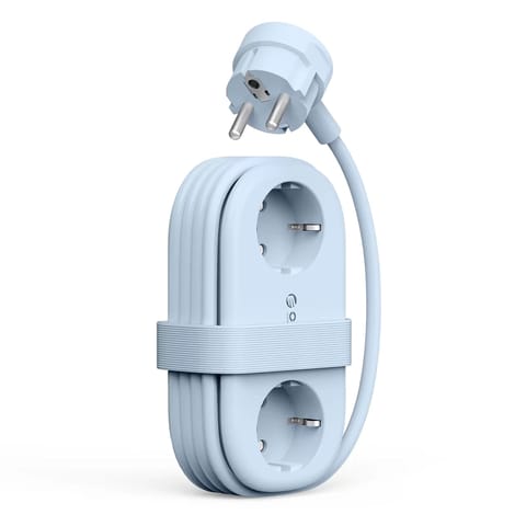 ⁨Listwa zasilająca 6w1 AC USB-A USB-C GaN 65W - niebieska⁩ w sklepie Wasserman.eu