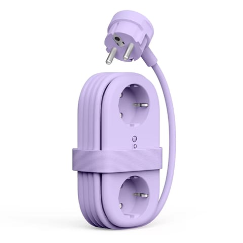 ⁨Listwa zasilająca 6w1 AC USB-A USB-C GaN 65W - fioletowa⁩ w sklepie Wasserman.eu