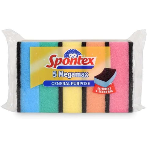 ⁨Zmywak kuchenny MEGAMAX ( 5 sztuk) SPONTEX 97070294⁩ w sklepie Wasserman.eu