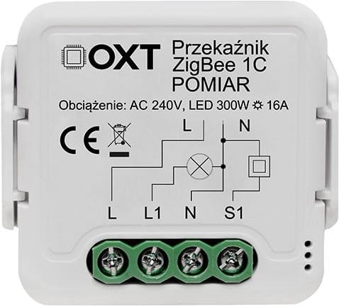 ⁨Moduł OXT przekaźnik 1 obw. pomiar 16A ZigBee TUYA T260P⁩ w sklepie Wasserman.eu