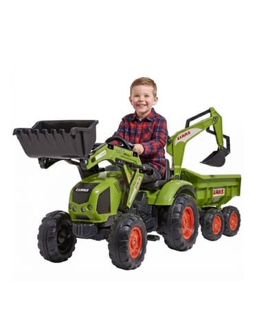 ⁨FALK Traktor CLAAS na Pedały z Przyczepą, Łyżką i Spychaczem od 3 Lat⁩ w sklepie Wasserman.eu