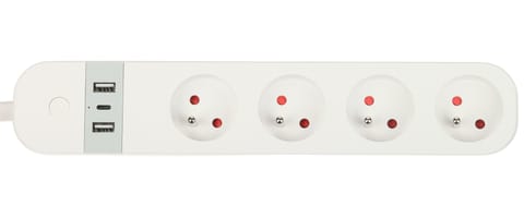 ⁨INTELIGENTNA LISTWA ZASILAJĄCA ATLO-WS95U-TUYA (4 GNIAZDA + 2 USB + 1 USB-C) Wi-Fi, Tuya Smart 1.5 m⁩ w sklepie Wasserman.eu