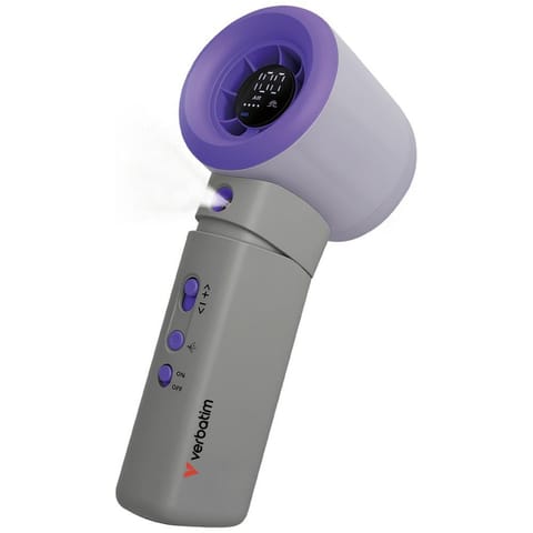 ⁨Ręczny wiatrak Verbatim Cool `n` Go   Aqua Breeze fioletowo szary 32345⁩ w sklepie Wasserman.eu