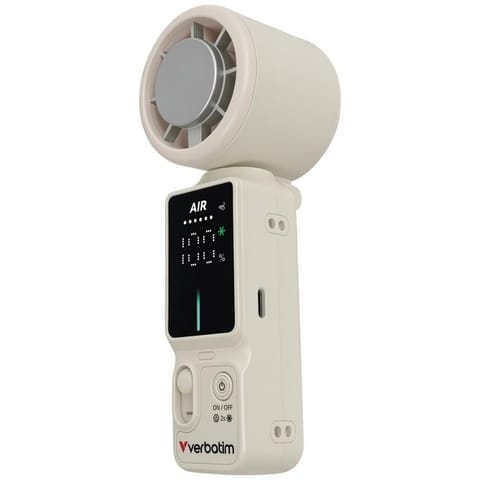 ⁨Ręczny wiatrak Verbatim Cool `n` Go   Ice Touch Pro biało srebrny 32348⁩ w sklepie Wasserman.eu