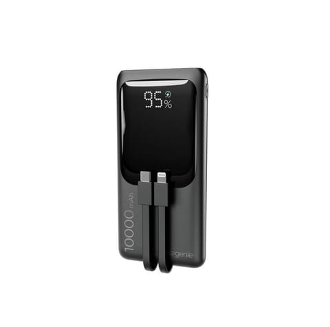 ⁨Power Bank Gembird 10000 mAh QC3.0 PD zintegrowane kable 20W czarny⁩ w sklepie Wasserman.eu