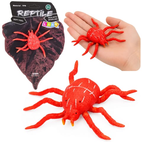 ⁨Pająk Czerwony Gumowa Figurka Rozciągliwa Realistyczna 12 cm⁩ w sklepie Wasserman.eu