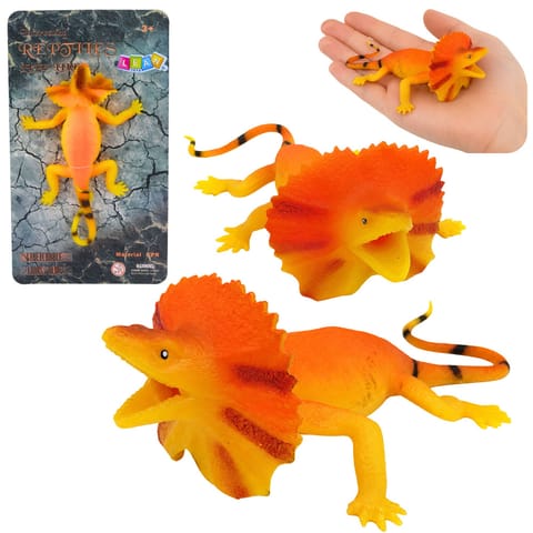 ⁨Jaszczurka Kołnierzasta Gumowa Figurka Rozciągliwa Realistyczna 19cm⁩ w sklepie Wasserman.eu