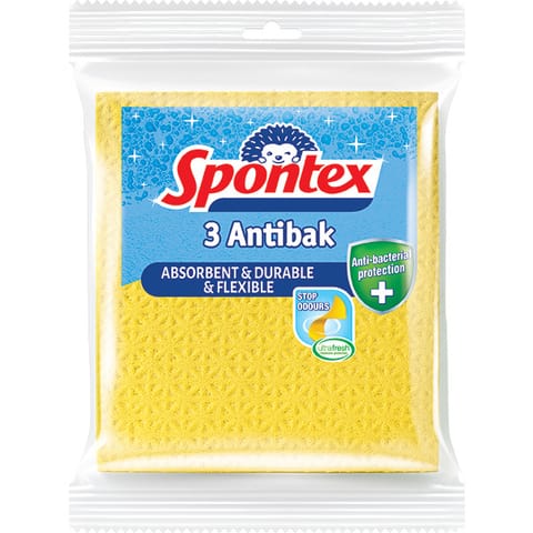 ⁨Ścierka gąbczasta ANTITABAK SPONTEX (3 sztuki) 97042487⁩ w sklepie Wasserman.eu