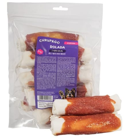 ⁨Chrup&Go Przysmak dla psa Rolada z piersi kaczki 500g⁩ w sklepie Wasserman.eu