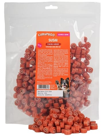 ⁨Chrup&Go Przysmak dla psa Sushi kaczka & dorsz 500g⁩ w sklepie Wasserman.eu