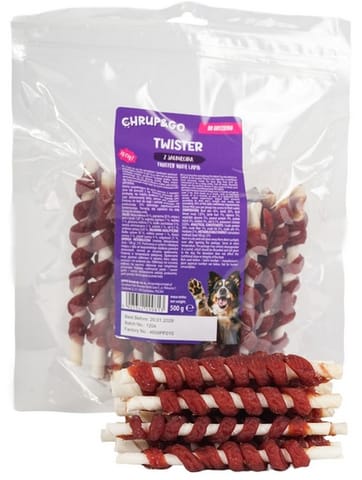 ⁨Chrup&Go Przysmak dla psa Twister z jagnięciną 500g⁩ w sklepie Wasserman.eu