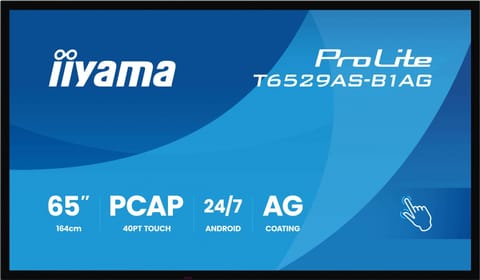 ⁨Monitor 65 cali T6529AS-B1AG VA,4K,HDMIx2,USB-C,RJ45,2x10W,WiFi,     Android 14, Signal FailOver, Whiteboard, iiSignage2 (CMS), iiControl (DMS),   iiS⁩ w sklepie Wasserman.eu