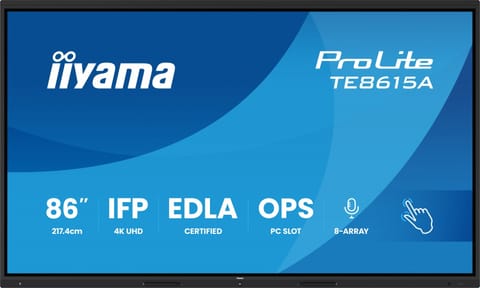 ⁨Monitor 86 inches TE8615A-B1AG IPS, 4K, 40 points, 550 cd, DeepContrast-IR+, HDMI x2, DP, USB-C, 2 x 20W, OPS Slot x1, 5xUSB, 2xRJ45, 8-Array, EDLA, WiFi, PiP, iiW⁩ at Wasserman.eu
