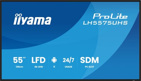 ⁨Monitor 55 cali LH5575UHS-B2AG,24/7,IPS,ANDROID.11,4K, WiFi, iiSignage2, FailOver, EShare, 24/7, full daisy chain⁩ at Wasserman.eu