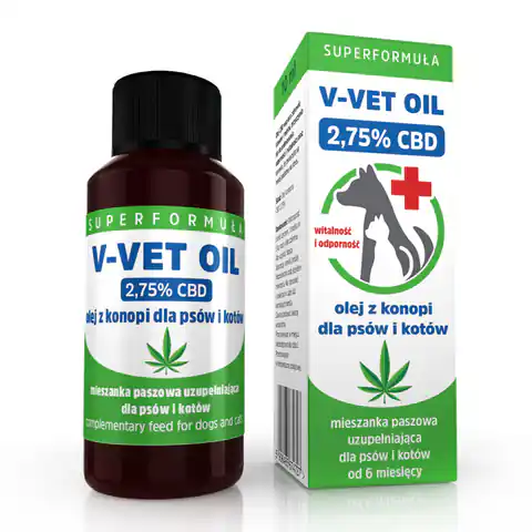⁨V-VET OIL - Olej z konopi dla psów i kotów 10ml⁩ w sklepie Wasserman.eu