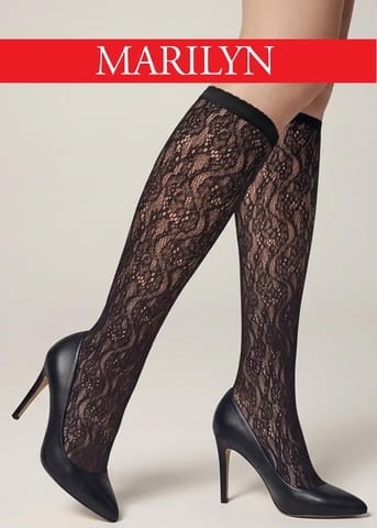 ⁨PODKOLANÓWKI MARILYN CHARLY F09 BLACK (kolor czarny, rozmiar uniwersalny)⁩ w sklepie Wasserman.eu