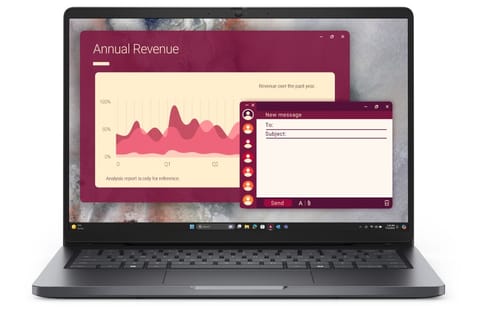 ⁨Laptop Dell Pro 14 PC14250 W11P C5 220U/16GB/512GB CL25/14.0 FHD+/INT/FgrPr/FHD/IRCam/Mic/WLAN+BT/BcklKb/3C/3YPS Magnetite color, textured finish⁩ at Wasserman.eu