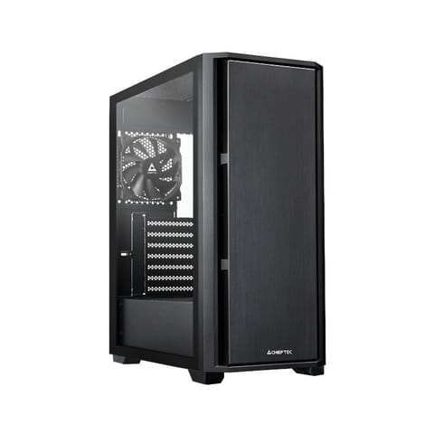⁨PC case AS-02B-TG-OP Midi Tower black⁩ at Wasserman.eu