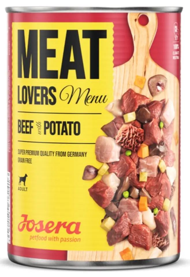 ⁨Josera Meat Lovers Menu Wołowina z ziemniakami puszka 400g⁩ w sklepie Wasserman.eu