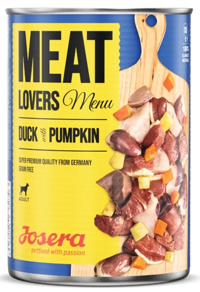 ⁨JOSERA Meat Lovers Menu Wet dog food Duck with pumpkin 400 g⁩ at Wasserman.eu