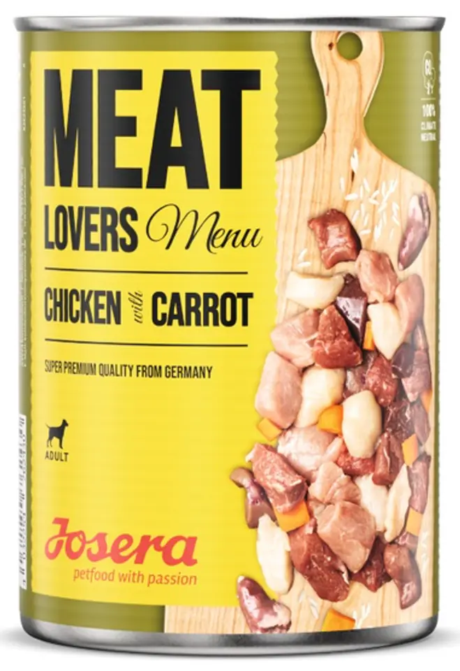 ⁨Josera Meat Lovers Menu Kurczak z marchewką puszka 400g⁩ w sklepie Wasserman.eu