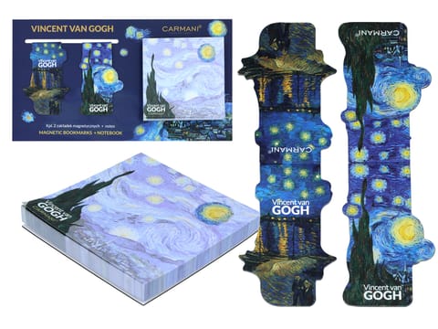 ⁨Kpl. Notes magnetyczny i 2 zakładki magnetyczne - V. van Gogh, Gwiaździsta Noc (CARMANI)⁩ w sklepie Wasserman.eu