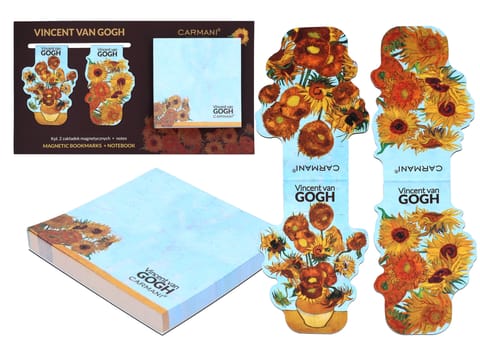 ⁨Kpl. Notes magnetyczny i 2 zakładki magnetyczne - V. van Gogh, Słoneczniki (CARMANI)⁩ w sklepie Wasserman.eu