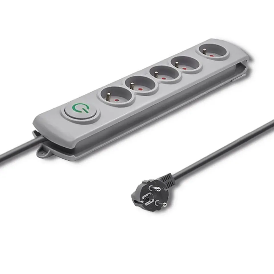 ⁨Surge protector 5 sockets 3m gray⁩ at Wasserman.eu