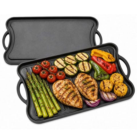 ⁨ŻELIWNA DWUSTRONNA PŁYTA GRILLOWA 42 x 26cm 2569⁩ w sklepie Wasserman.eu