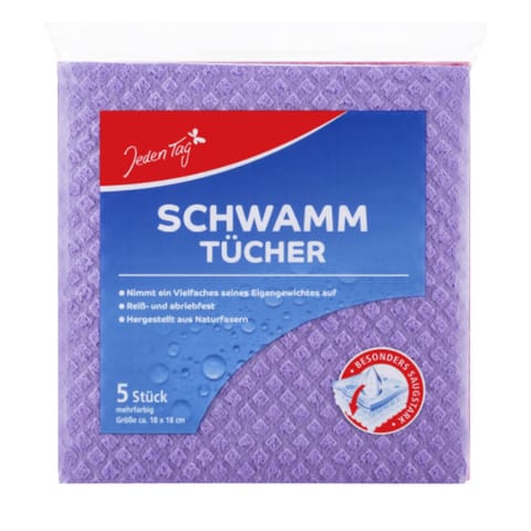 ⁨Jeden Tag Ściereczki Gąbczaste 5 szt.⁩ w sklepie Wasserman.eu
