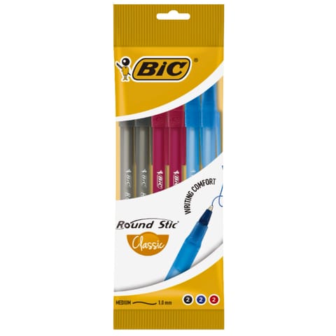 ⁨BIC Round Stic Classic Długopis Mix 6 sztuk⁩ w sklepie Wasserman.eu