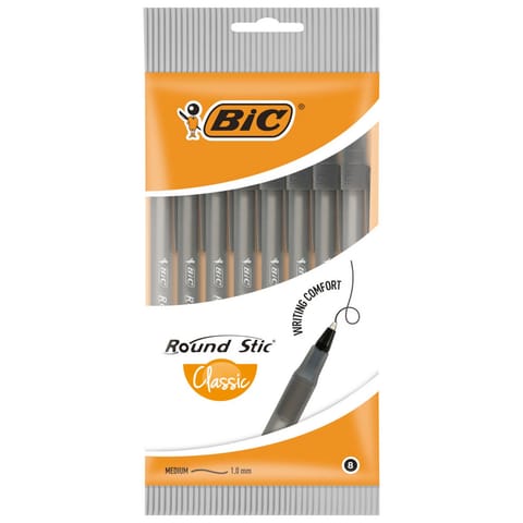 ⁨BIC Round Stic Classic Długopis Czarny 8 sztuk⁩ w sklepie Wasserman.eu