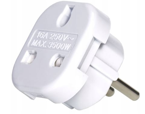 ⁨ADAPTER GNIAZDO UK / WTYK PL 16A 2500W, BIAŁE⁩ w sklepie Wasserman.eu