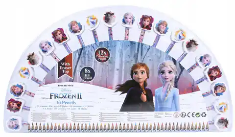 ⁨Frozen 2 - Zestaw 12 kredek + 8 ołówków + 20 gumek⁩ w sklepie Wasserman.eu