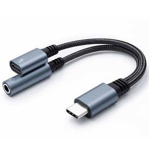 ⁨Adapter 2w1 USB C USB C Jack 3.5mm PD 15W⁩ at Wasserman.eu