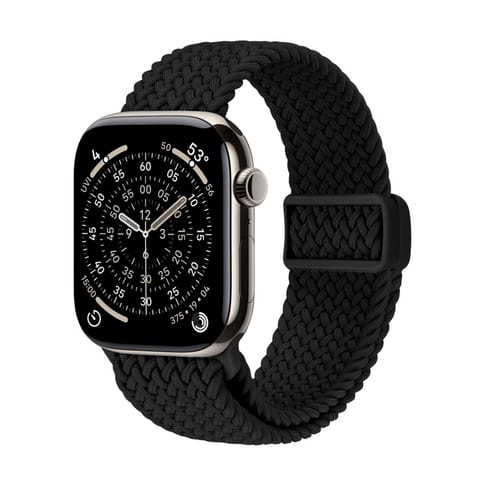 ⁨Crong Wave Band - Pleciony pasek do Apple Watch 44/45/46/49 mm (czarny)⁩ w sklepie Wasserman.eu
