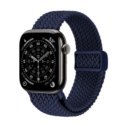 ⁨Crong Wave Band - Pleciony pasek do Apple Watch 44/45/46/49 mm (granatowy)⁩ w sklepie Wasserman.eu